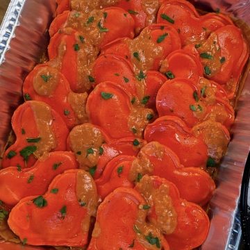 Heart Shaped Cheese Ravoli Entree