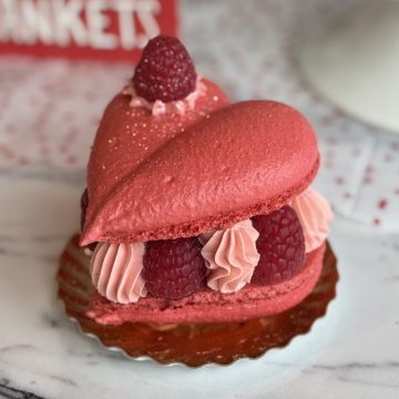 French Macaron w/ Fresh Raspberries