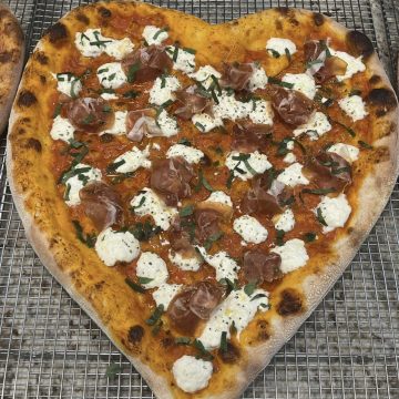 Heart Shaped Prosciutto & Vodka Sauce Pizza