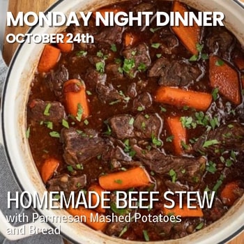 October 24th – Beef Stew with Carrots & Peas